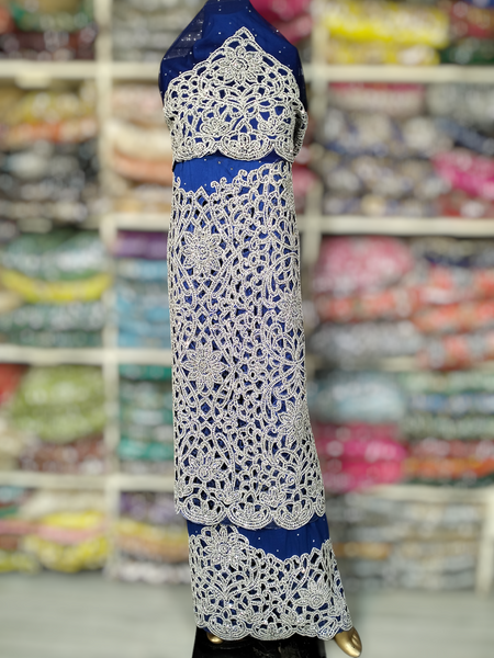 Colorful Raw Silk Net Lace Indian Heavy Beaded Bridal George Fabric For Evening Dresses
