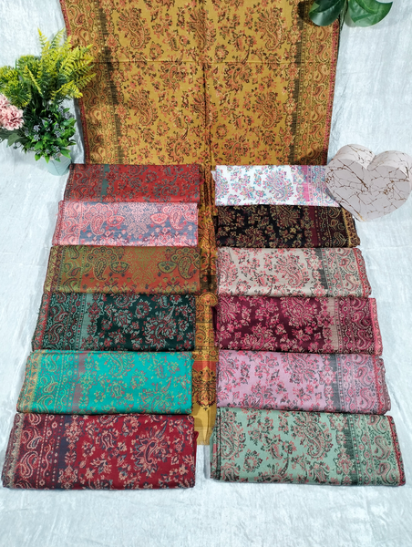 Multicolor on Dark Purple Background Pashmina Shawl Available in Fluorescent Red, White, Pink, Black, Dark Red, Violet-PInk, Dark Green, Fuchsia Pink, Light Blue, Light Pink, Red, and Mint Green