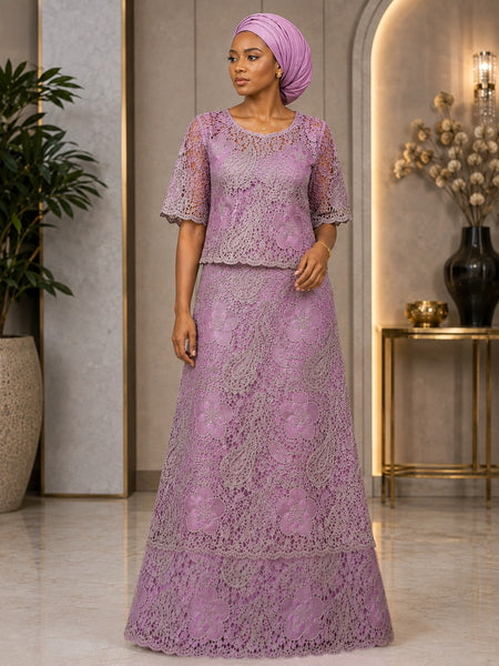 Baby Pink Designer Embroidered George Fabric | Luxury Floral Paisley Lace Material for Women