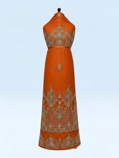 High Quality Heavy Handwork Nigerian George Fabric Set for Women Wedding Party Wear