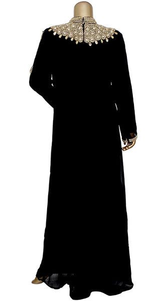 High Quality Pure Chiffon A Style Chinese Collar Kaftan Party Wear Dress for Women
