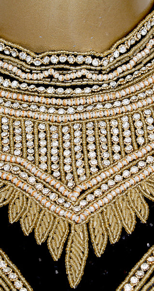 Pure Chiffon Collar Kaftan With Pearl Stone Work
