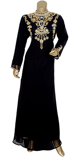 Dubai Kaftan With Round Collar Ready Dress Party Wear Long Gown Maxi for Women