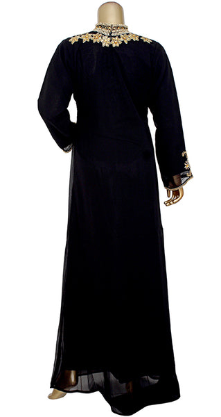 Dubai Kaftan With Round Collar Ready Dress Party Wear Long Gown Maxi for Women