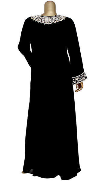 Handmade Kaftan With Heavy Crystal / Bead Work Long Dress Gown Party Wear for Women