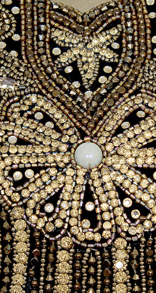 Dubai Handmade Kaftan Long Dress for Women With Copper Beads And Golden Crystals