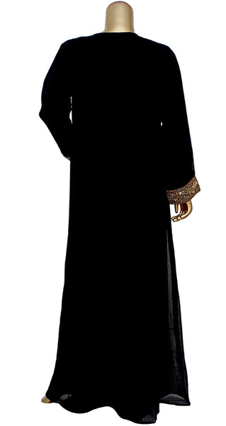 Dubai Handmade Kaftan Long Dress for Women With Copper Beads And Golden Crystals