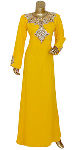 Womens Kaftan Beauty Maxi Dress Robe Long Sleeve Casual Dubai Abaya Gown