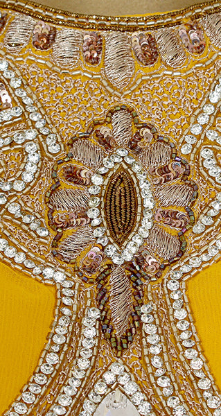 Pure Chiffon Hand Embroidered Kaftan With And Pearls