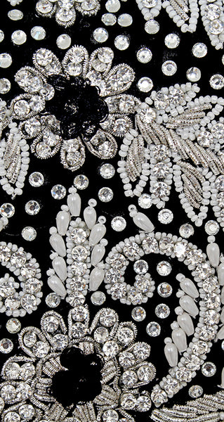 Heavy Pearl And Stone Embroidered Chiffon Kaftan