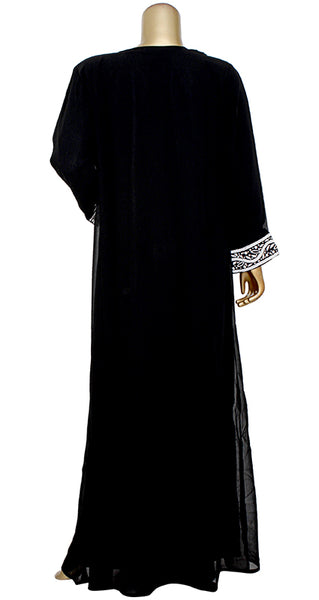 Classy Black Heavy Stone Beaded V-Neck Design Women Kaftan Partywear Dress kaftans