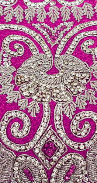 Pure Chiffon Silver Hand Embroidered Kaftan 12088/1/24 & 10001691 / 10001693
