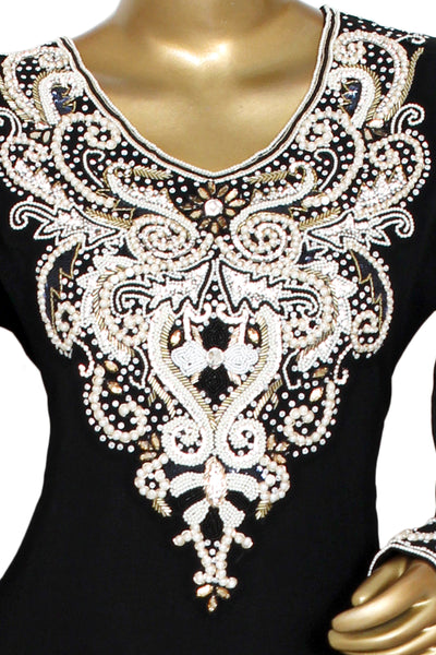 Pure Chiffon Stone Pearl Moti Work
