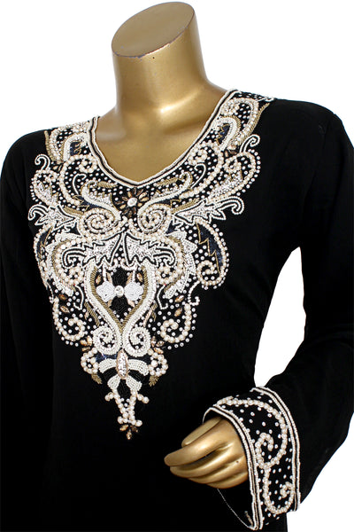 Pure Chiffon Stone Pearl Moti Work