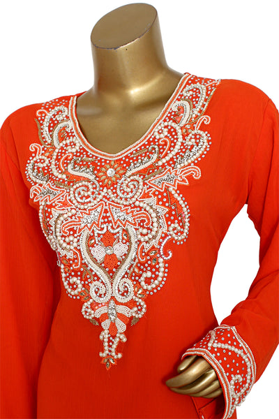 Pure Chiffon Stone Pearl Moti Work