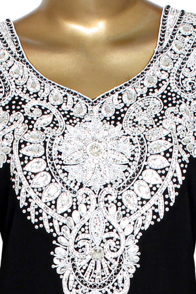 Chiffon kaftan with pearl work
