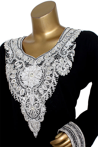Chiffon kaftan with pearl work